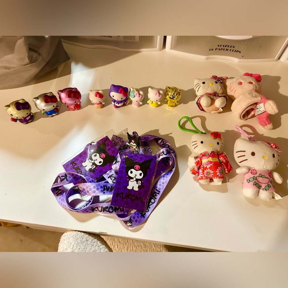 Hello Kitty Figurine and Keychain Lot